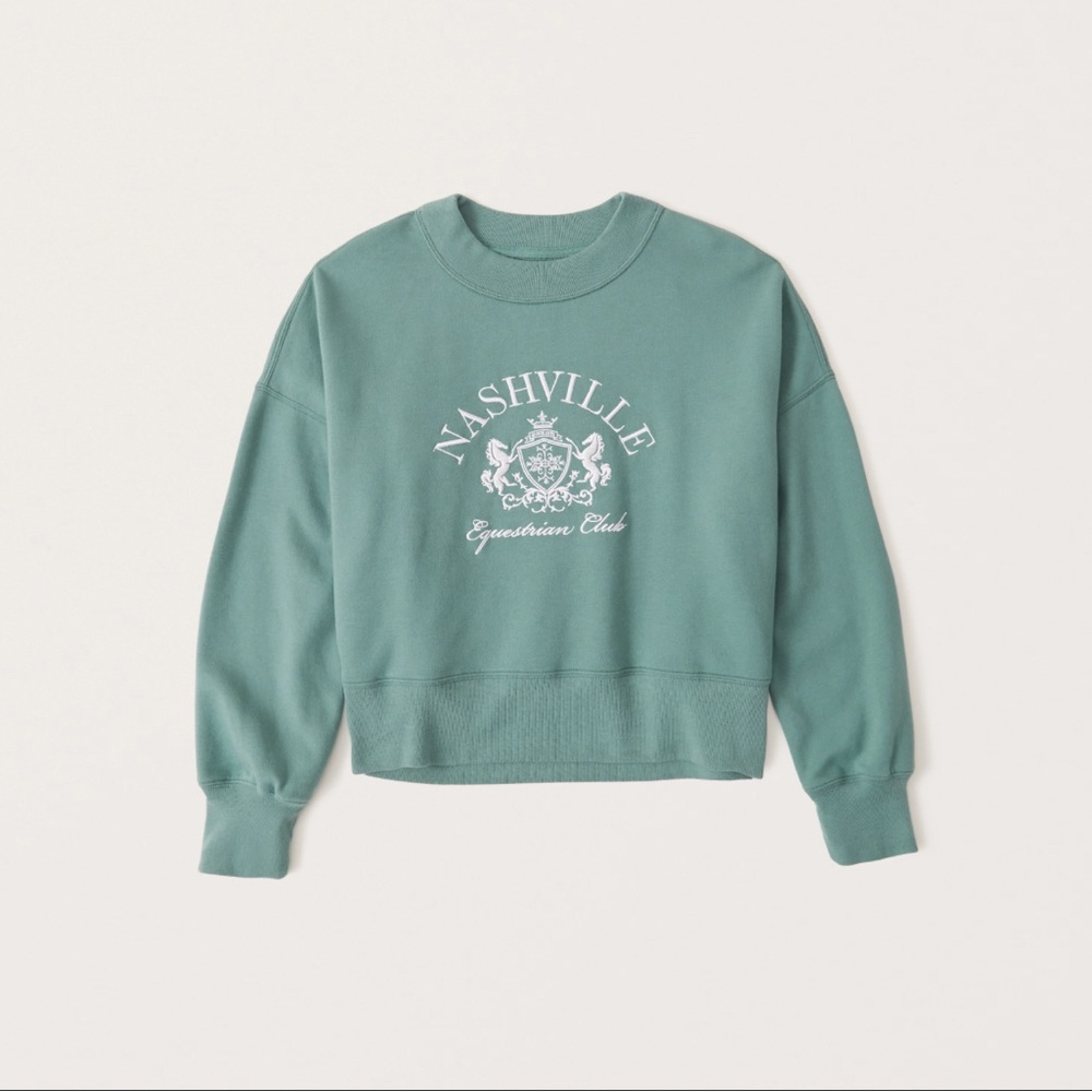 Olive Green Embroidery Nashville Sweatshirt